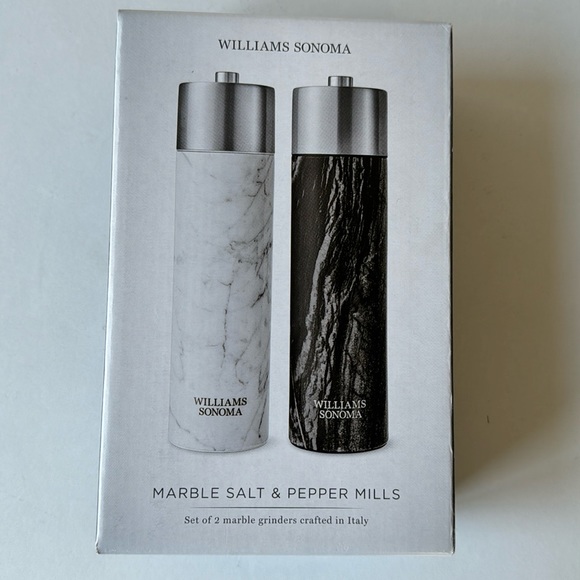 NEW William Sonoma Marble Salt & Pepper Mills - Picture 1 of 4
